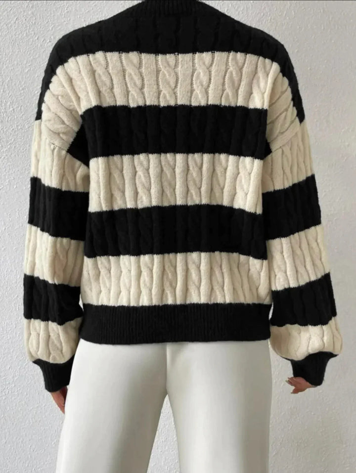 Roselyn™ - Gestreifter eleganter Pullover mit V-Ausschnitt