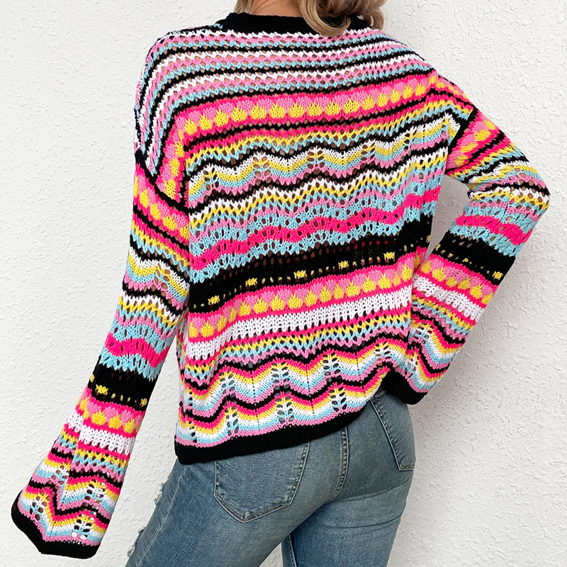 Drune | Gestreifter Strickpullover Mit Feinem Design