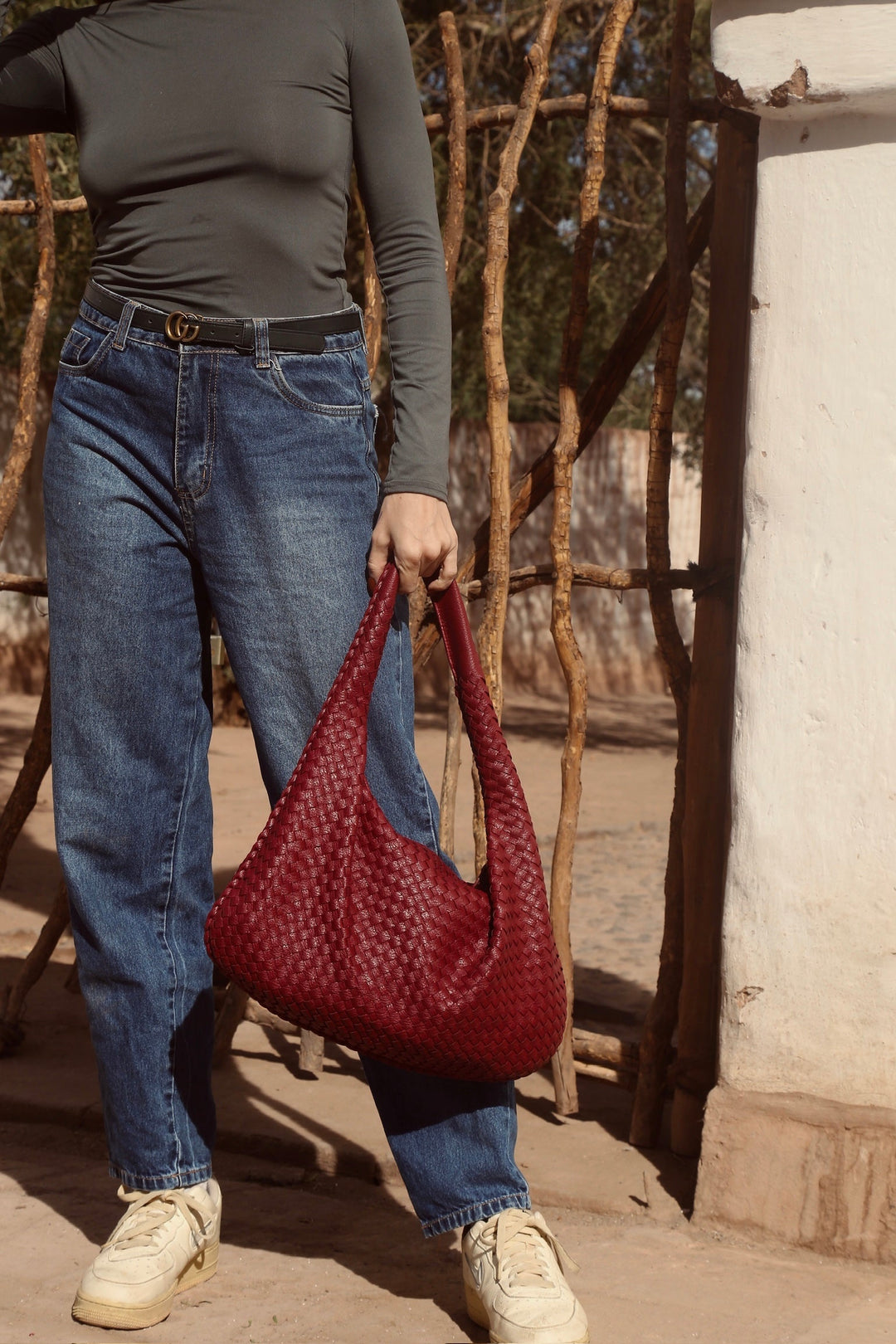 Drune | ️elegante Lederschultertasche