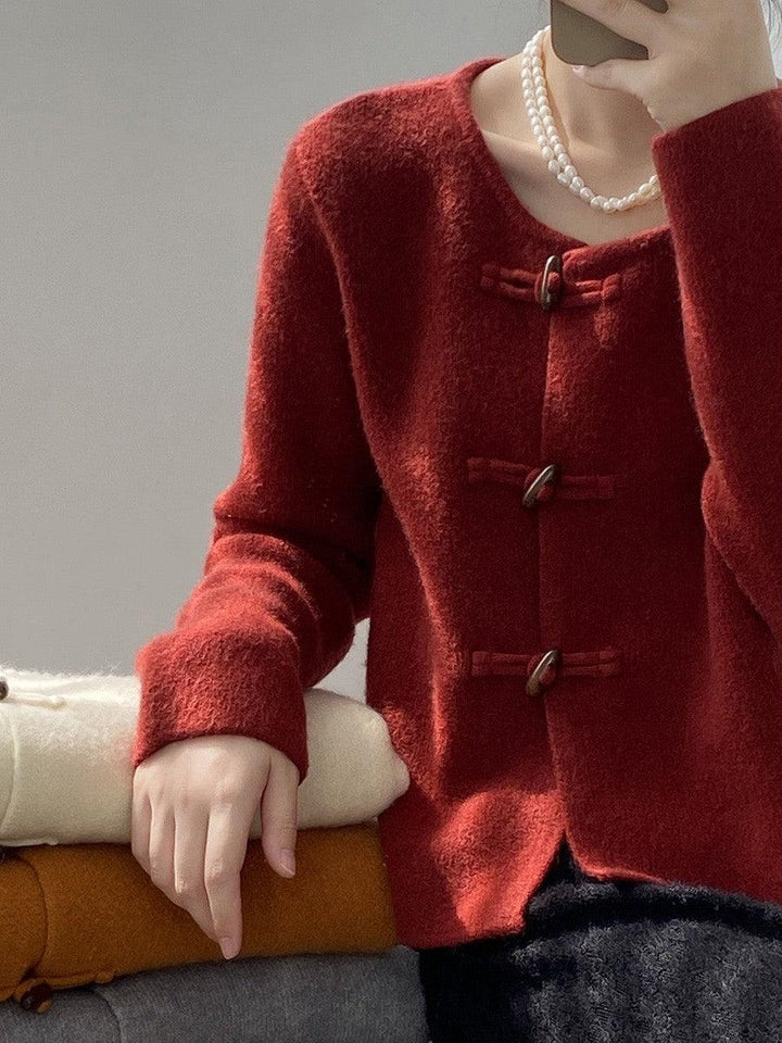 Drune | Roter Pullover mit Rundhalsausschnitt