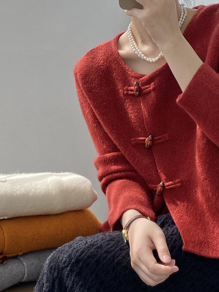 Drune | Roter Pullover mit Rundhalsausschnitt