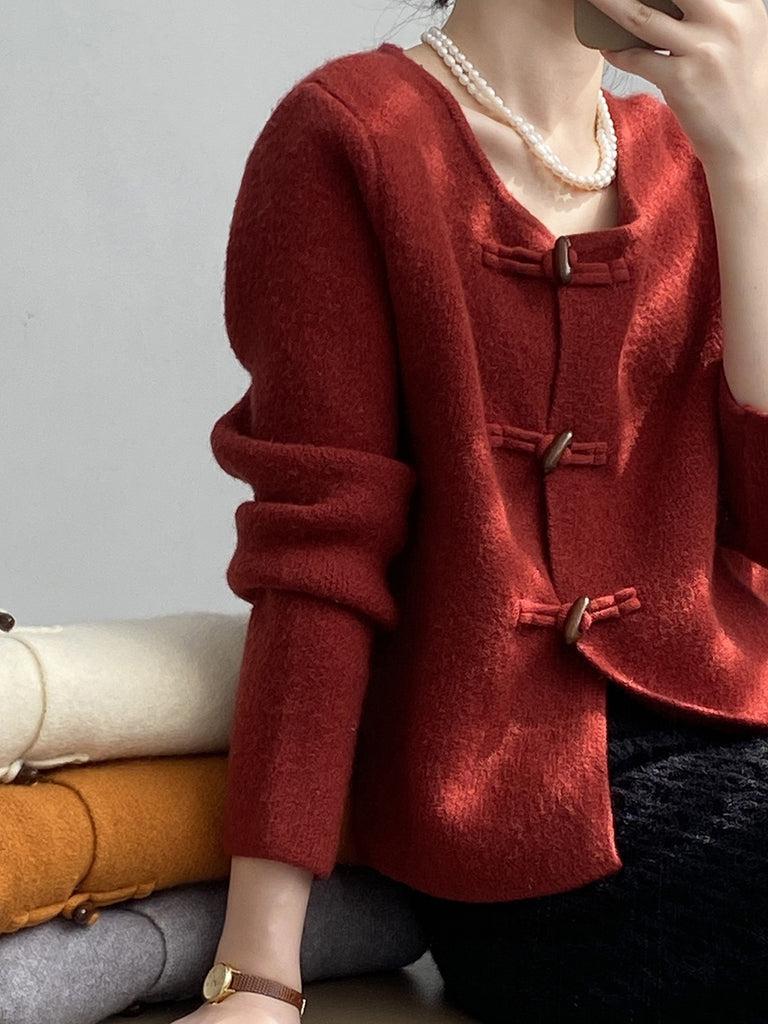 Drune | Roter Pullover mit Rundhalsausschnitt