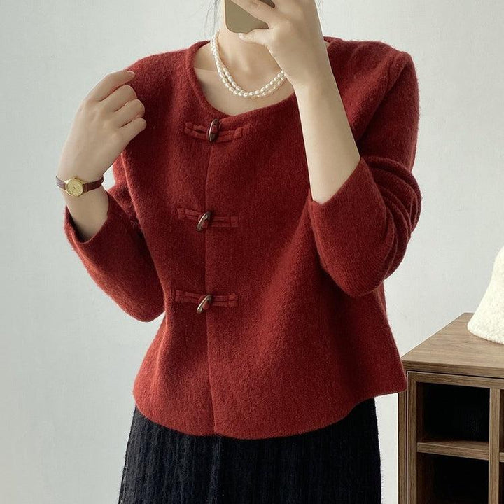 Drune | Roter Pullover mit Rundhalsausschnitt