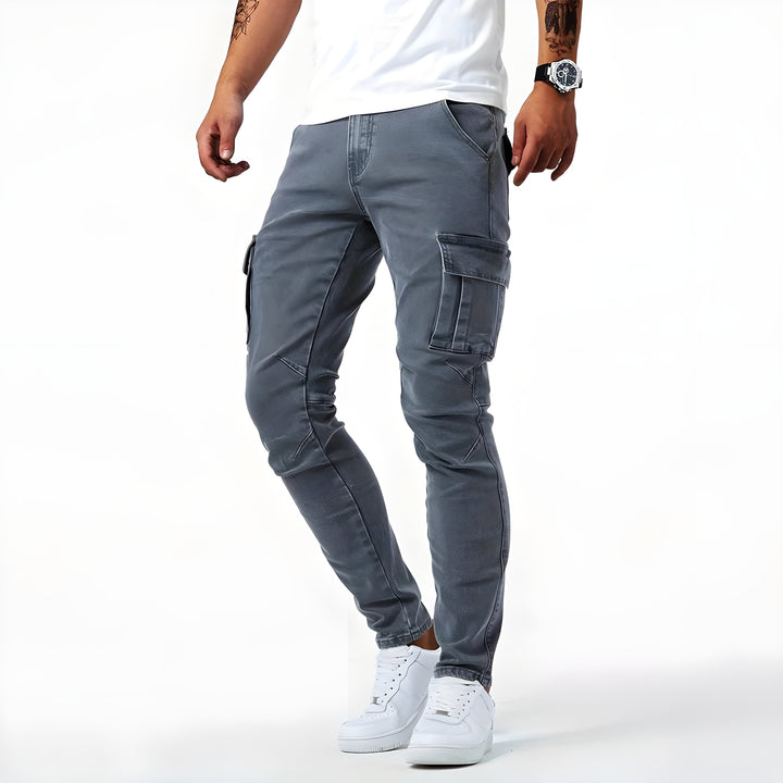 Drune | Denim Cargo-Hose mit elastischem Bund für Männer