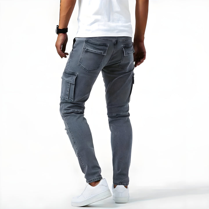 Drune | Denim Cargo-Hose mit elastischem Bund für Männer