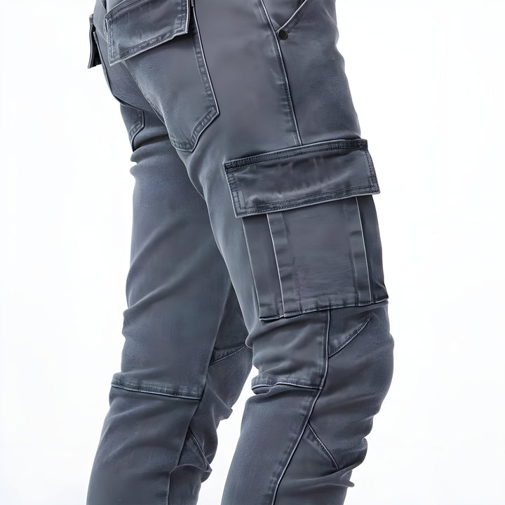 Drune | Denim Cargo-Hose mit elastischem Bund für Männer