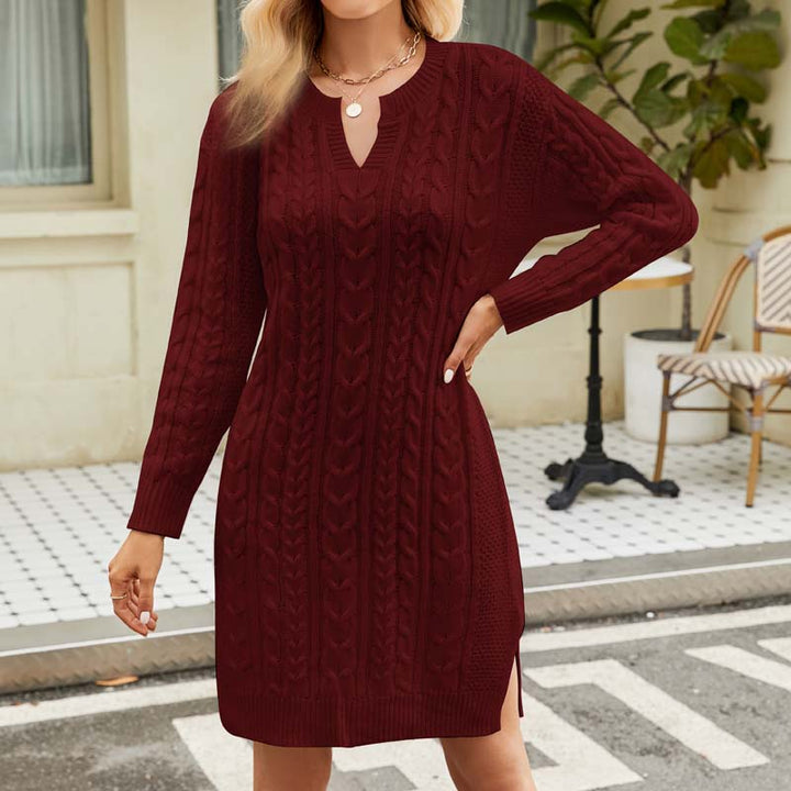 Drune Kleid | Lässiges Strickkleid mit Zopfmuster