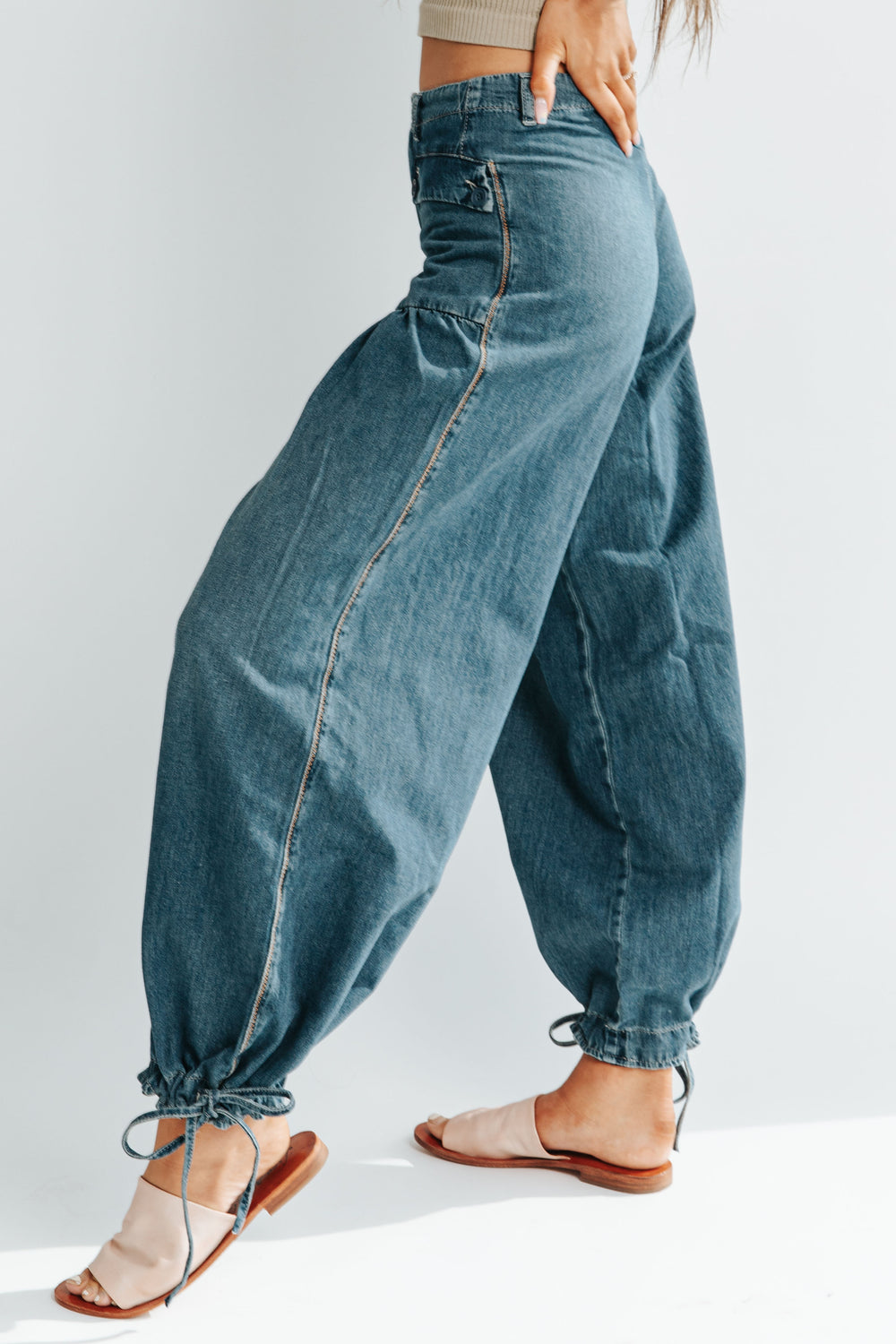 Drune | Taschen Schnürung Ballon Jeans