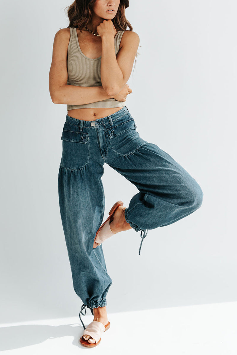 Drune | Taschen Schnürung Ballon Jeans