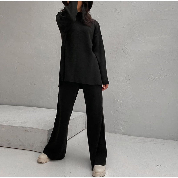 Drune | Übergröße Damen Loungewear Satz mit Weitem Bein