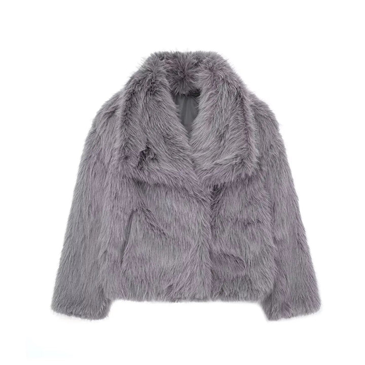 Drune | Frauen Elegante Kunstfelljacke Cozy Stil