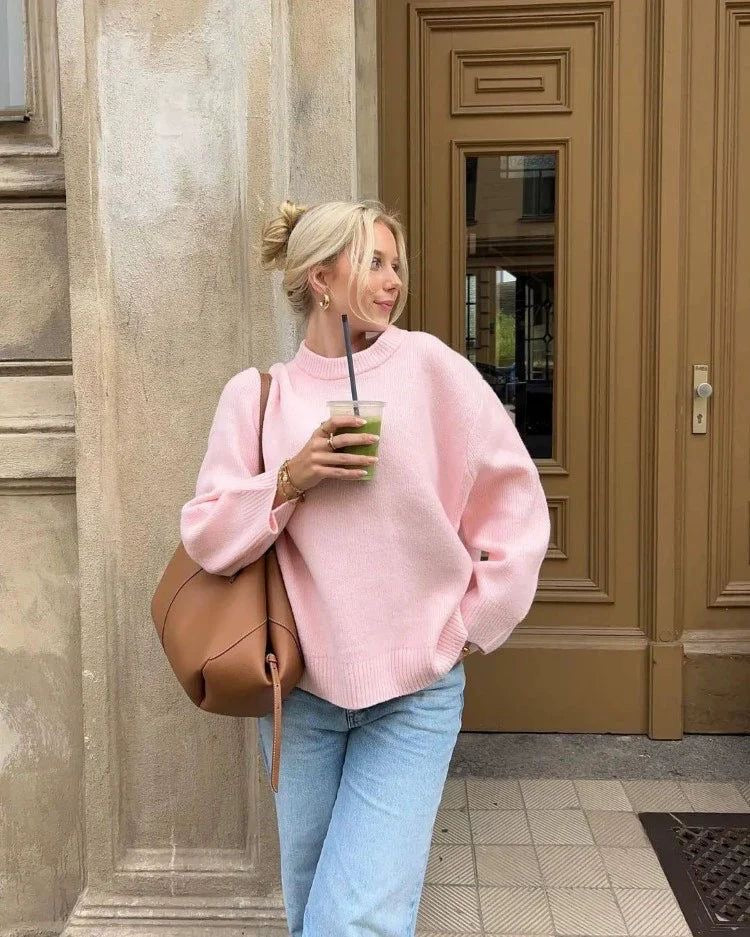 Drune | Strickpullover mit Hohem Hals Lässige Passform Minimalistischer Stil