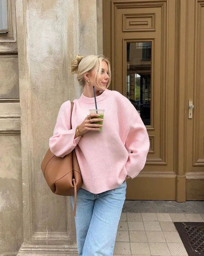 Drune | Strickpullover mit Hohem Hals Lässige Passform Minimalistischer Stil