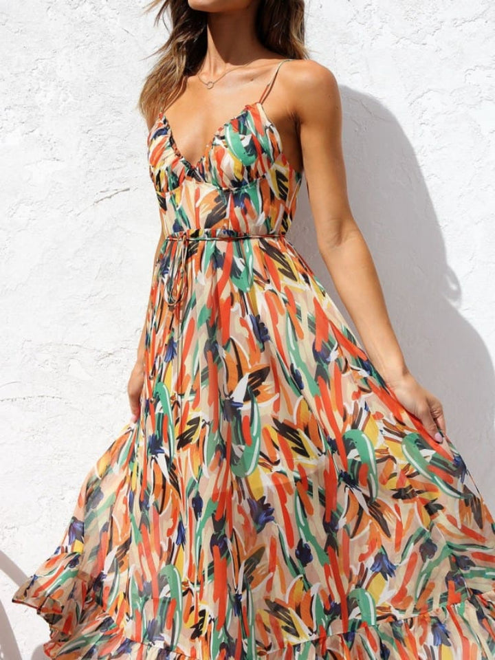 Drune | Damenkleid Mit Blumenmuster Und Rüschen
