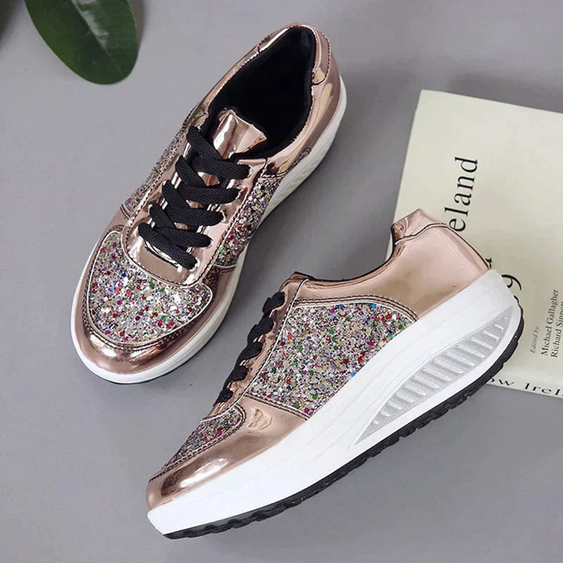 Drune - Rutschfeste Metallic Leder Glitzer Schuhe