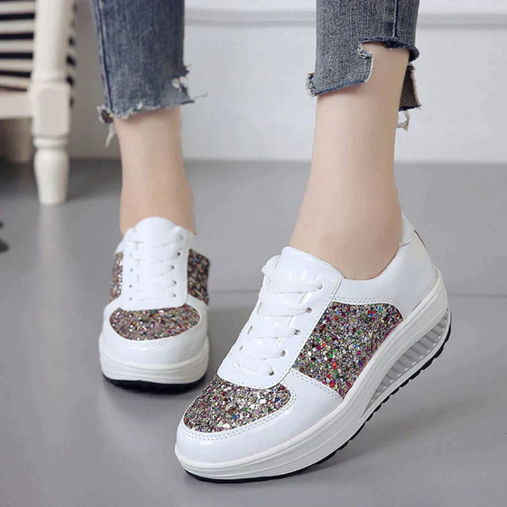 Drune - Rutschfeste Metallic Leder Glitzer Schuhe