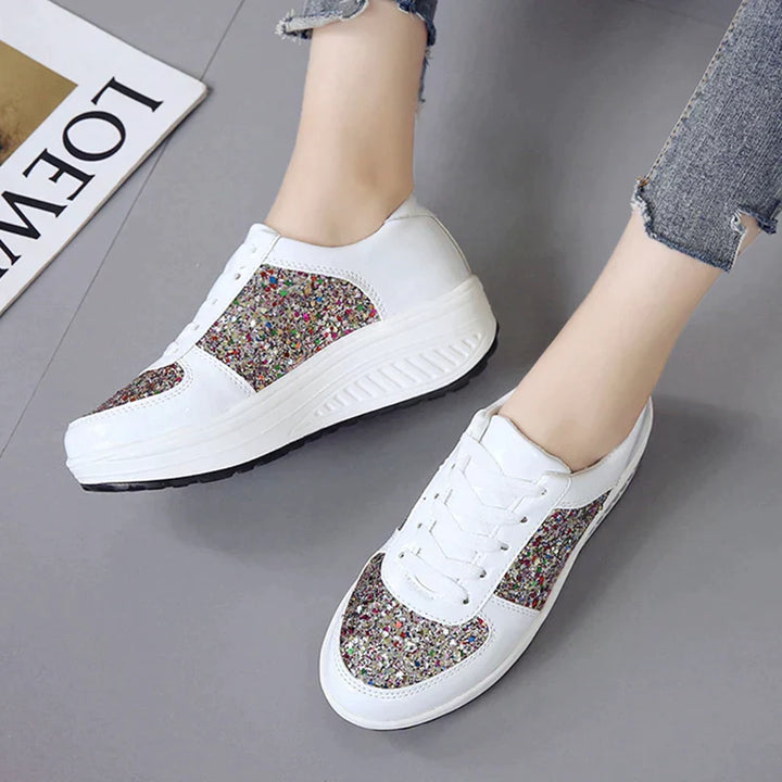 Drune - Rutschfeste Metallic Leder Glitzer Schuhe