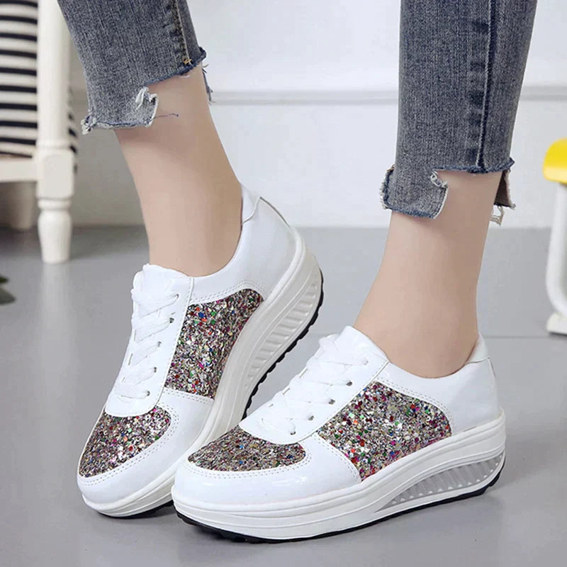 Drune - Rutschfeste Metallic Leder Glitzer Schuhe