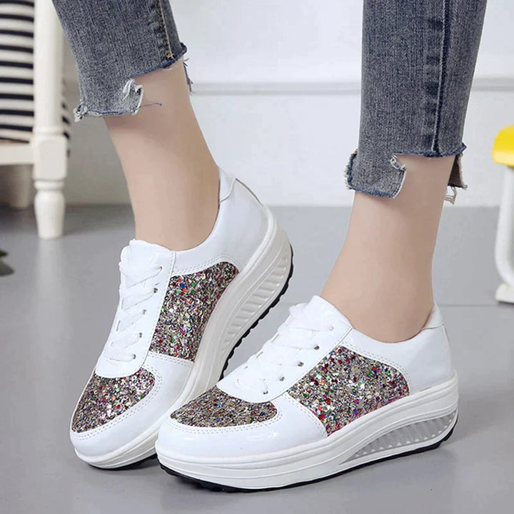 Drune - Rutschfeste Metallic Leder Glitzer Schuhe