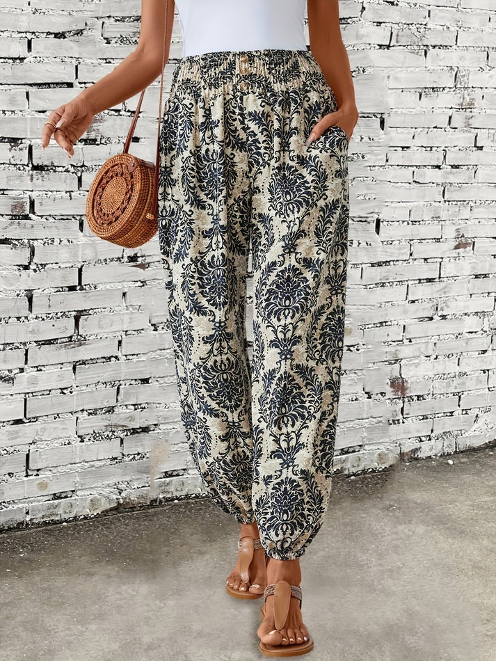 Boho Hose Damen Sommerhose mit Print