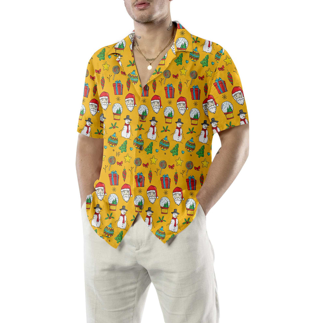Drune | Ich liebe Weihnachtsshirt für Männer mit Weihnachtsmuster, süßes Weihnachts-Hawaii-Hemd