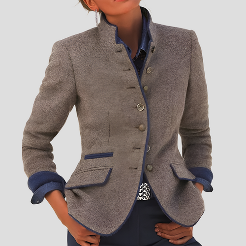 Drune | Damen Einfarbige Jacke Lockerer Schnitt