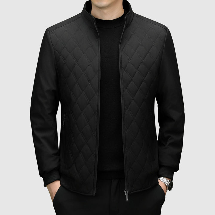 Drune | Herren Vollzip-Jacke - Gestepptes Brustdesign mit Stehkragen