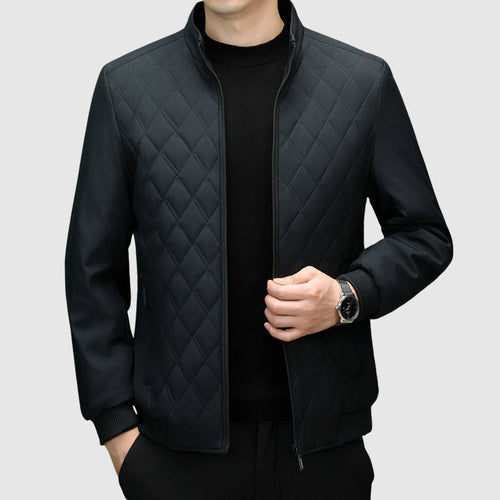 Drune | Herren Vollzip-Jacke - Gestepptes Brustdesign mit Stehkragen