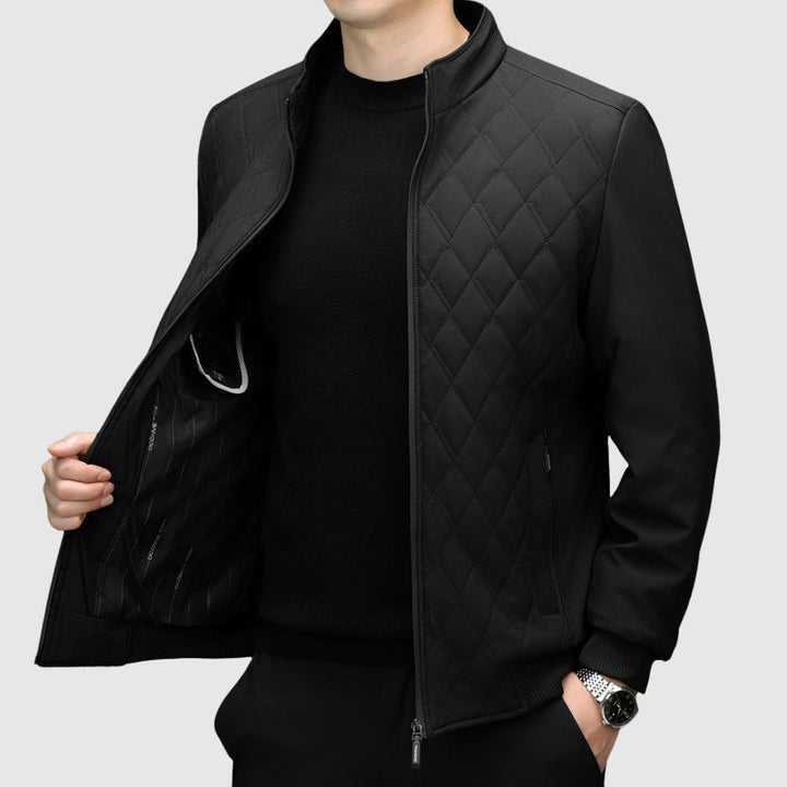 Drune | Herren Vollzip-Jacke - Gestepptes Brustdesign mit Stehkragen