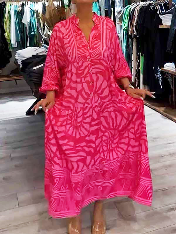 Drune | Stilvolles Maxikleid Mit Wirbel Und Zickzackmuster Für Damen