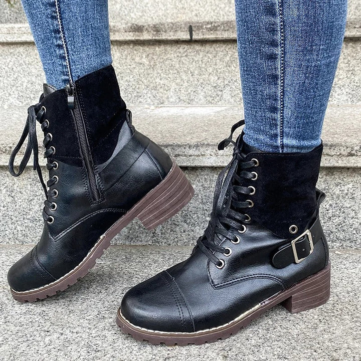 Drune - Wasserdichte Lederstiefel mit Reißverschluss