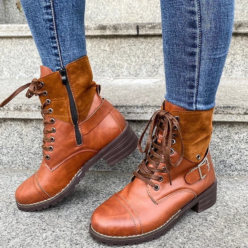 Drune - Wasserdichte Lederstiefel mit Reißverschluss
