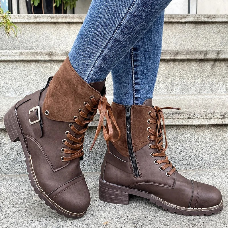 Drune - Wasserdichte Lederstiefel mit Reißverschluss