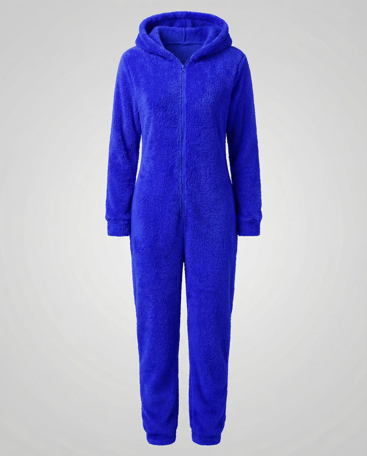 Damen Teddy Fleece Overall Kapuze | Drune