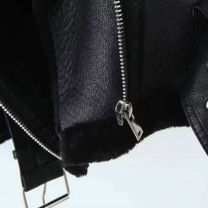 Drune | Weste Damen aus Kunstleder mit Faux Shearling Futter