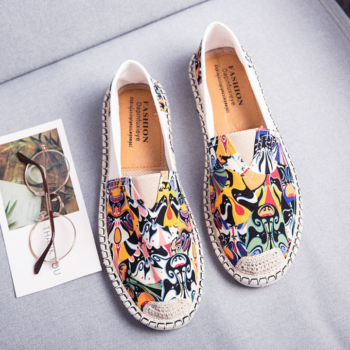 Drune | Atmungsaktive Canvas Espadrilles Mit Grafischem Druck