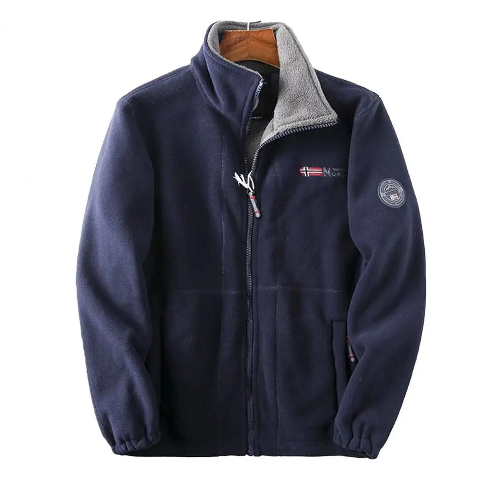 Drune | Herren Fleecejacke mit Reißverschluss – Outdoorjacke im Norwegen-Stil für Herbst & Winter