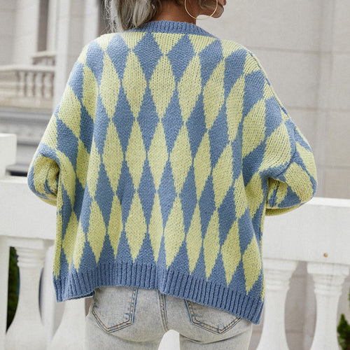 Drune | Gemusterter, Lässiger Strickstrickjacke