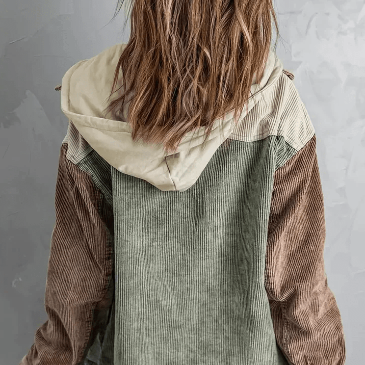 Drune | Damen Kapuzenjacke mit Knopfschluss Slim Fit