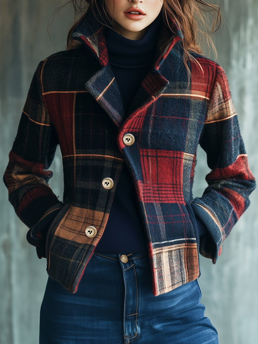 Drune | Jacke für Damen, Taillierte Passform, Karomuster - Herbst/Winter