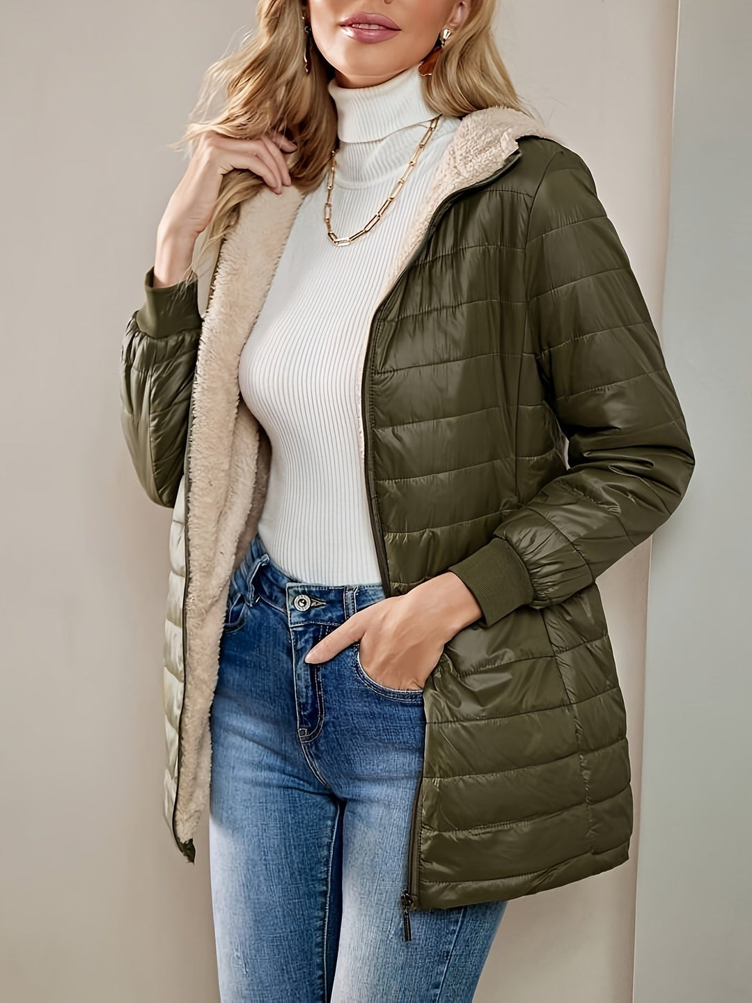 Drune | Damen Warmer Langer Puffer Wintermantel