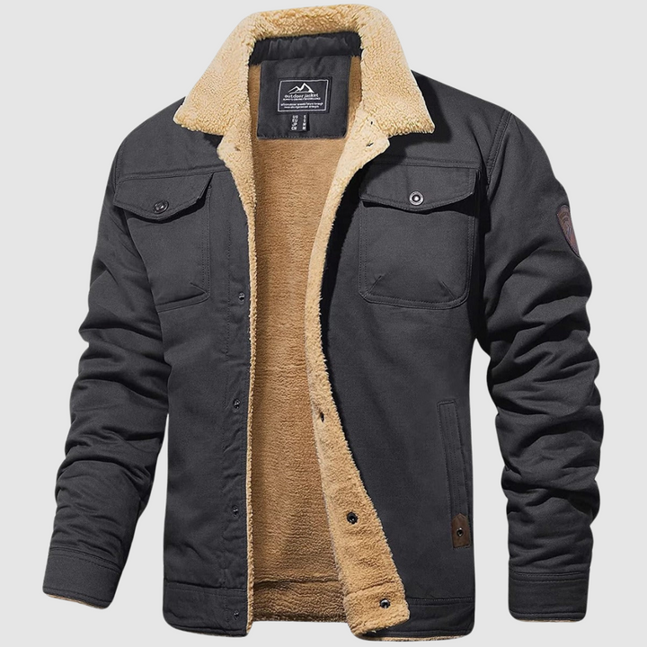 Drune | Fleecefutter Knöpfe Brusttaschenjacke Herrenjacke