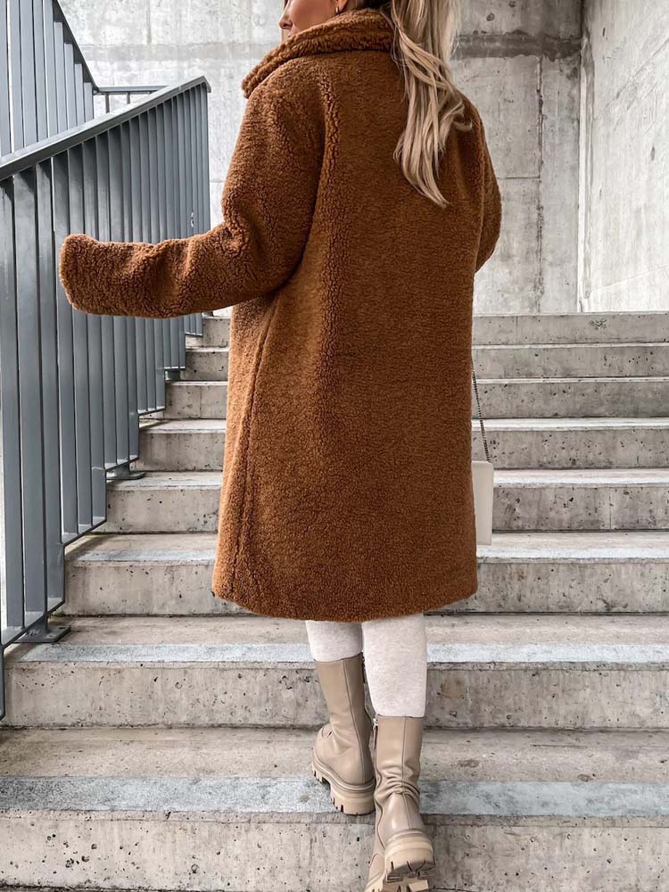 Drune | Teddy Coat Warme Lange Teddyjacke