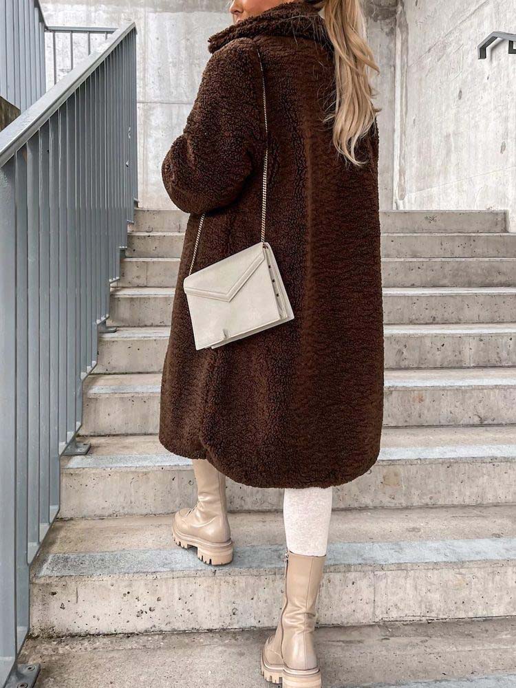Drune | Teddy Coat Warme Lange Teddyjacke