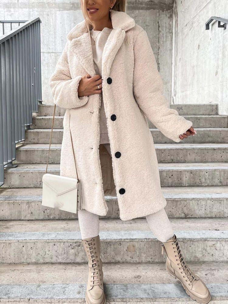 Drune | Teddy Coat Warme Lange Teddyjacke