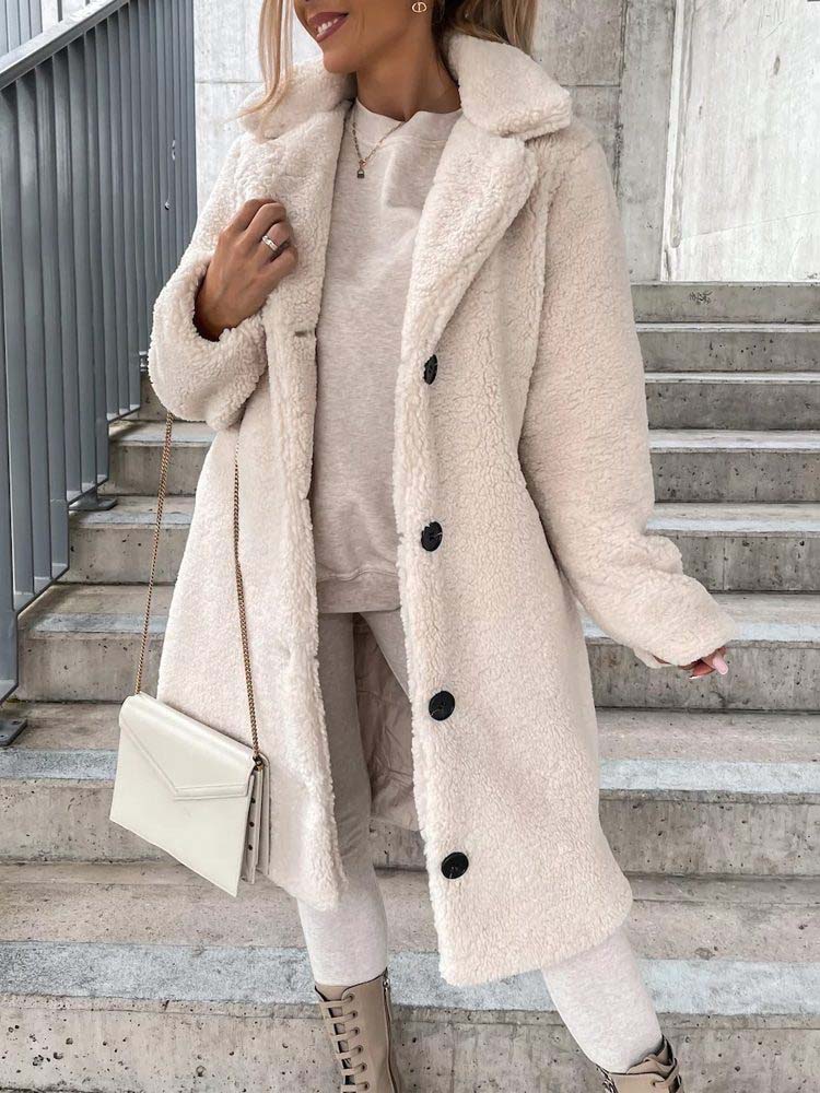 Drune | Teddy Coat Warme Lange Teddyjacke