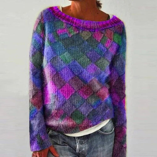 Drune | Kuscheliger Lockerer Pullover mit Rautenmuster