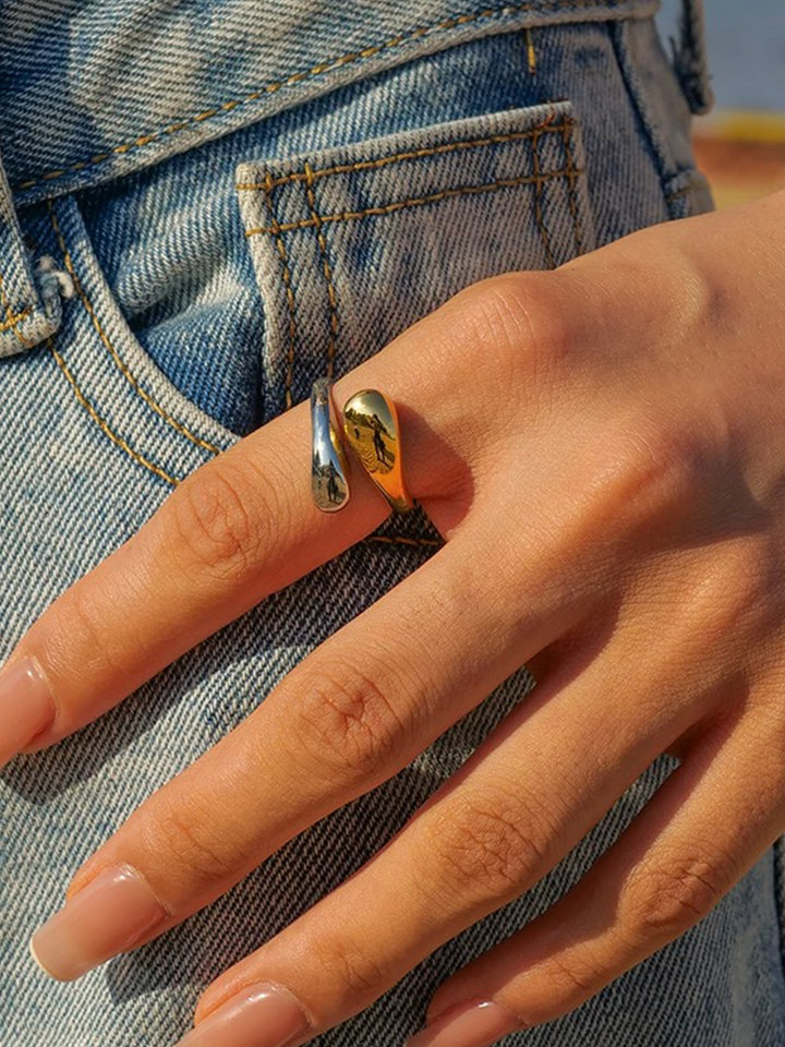 Drune | Ring Gold Silber Aus Hochwertigem Edelstahl