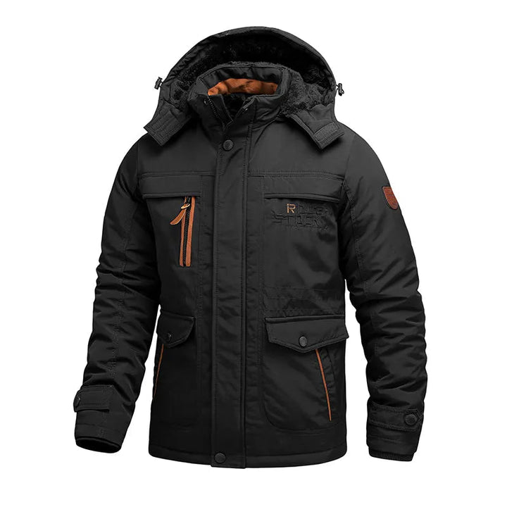 Drune | Herren Winterjacke Taktisch Wasserdicht mit Abnehmbarer Kapuze