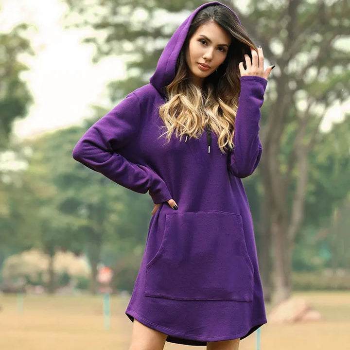 Drune | Langes Warmes Hoodie Kleid
